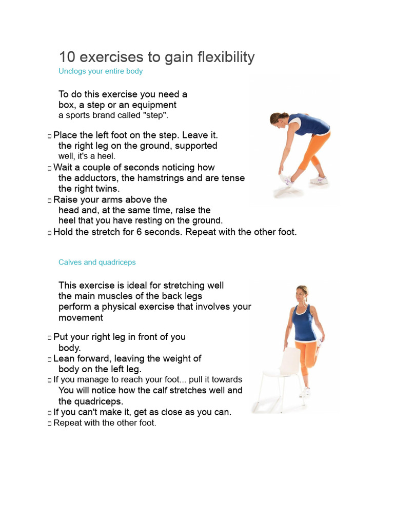 10 Flexibility Exercises for All Levels | PDF | Strength Training ...