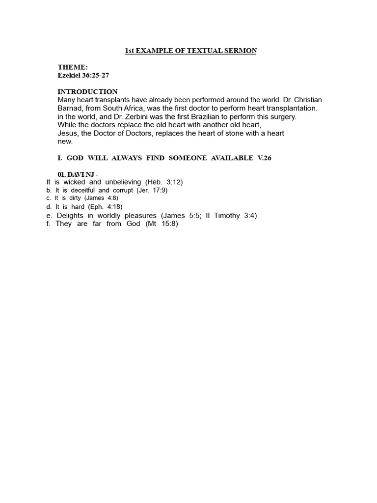 Heart Transformation in Biblical Sermons | PDF