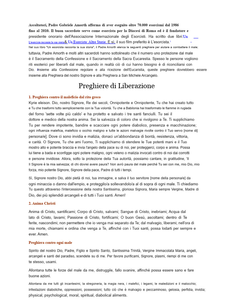 Preghiere Contro Il Male | PDF