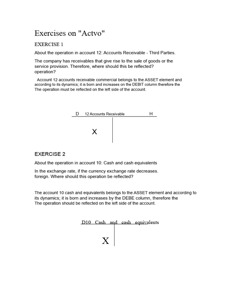 Accounting Exercises on Asset and Liability | PDF | Debits And Credits ...