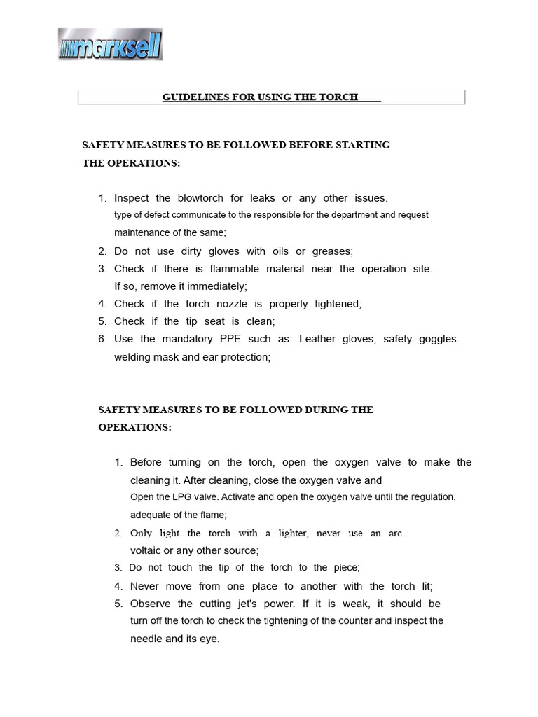 Guidelines For Using The Torch | PDF