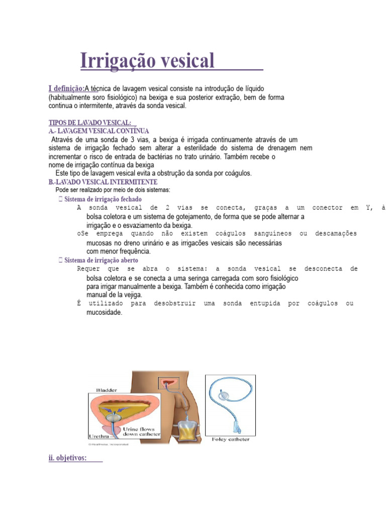 132652320-irrigação-vesical.docx | PDF | Enfermagem | Irrigação