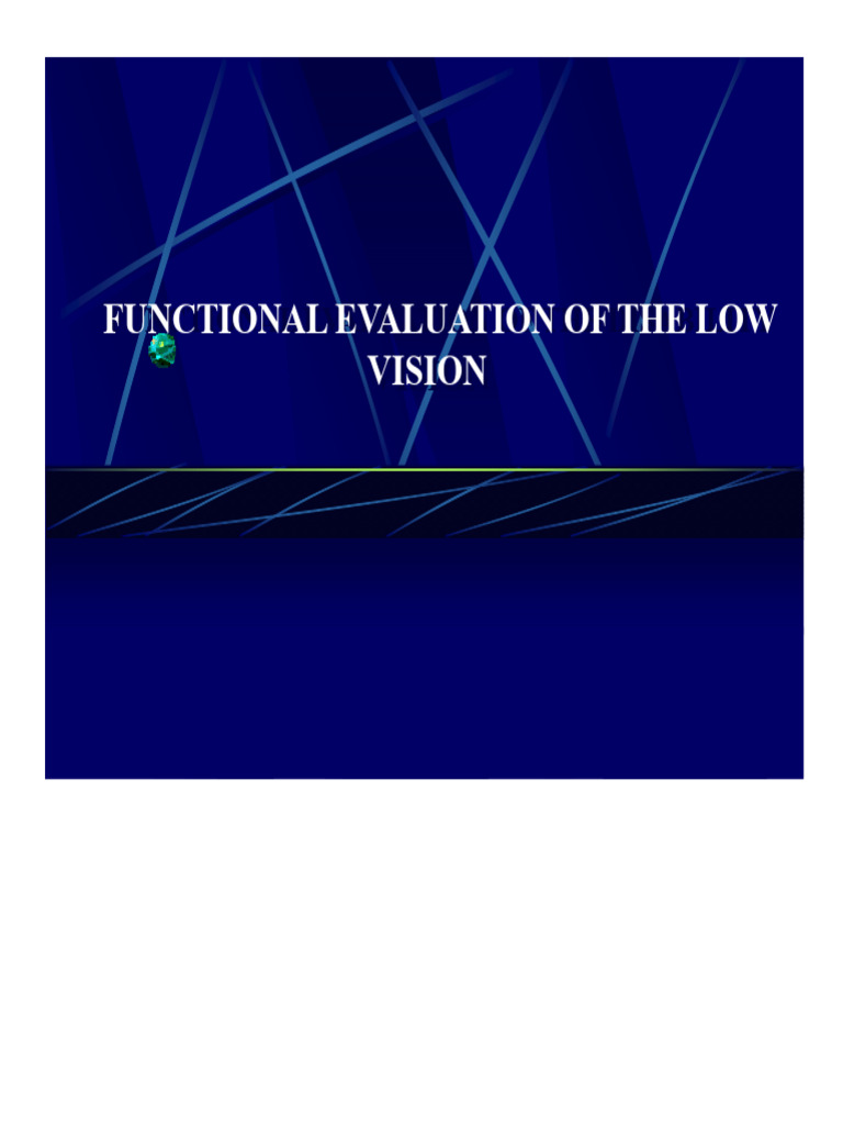 Functional Evaluation of Low Vision | PDF | Visual Acuity | Contrast ...
