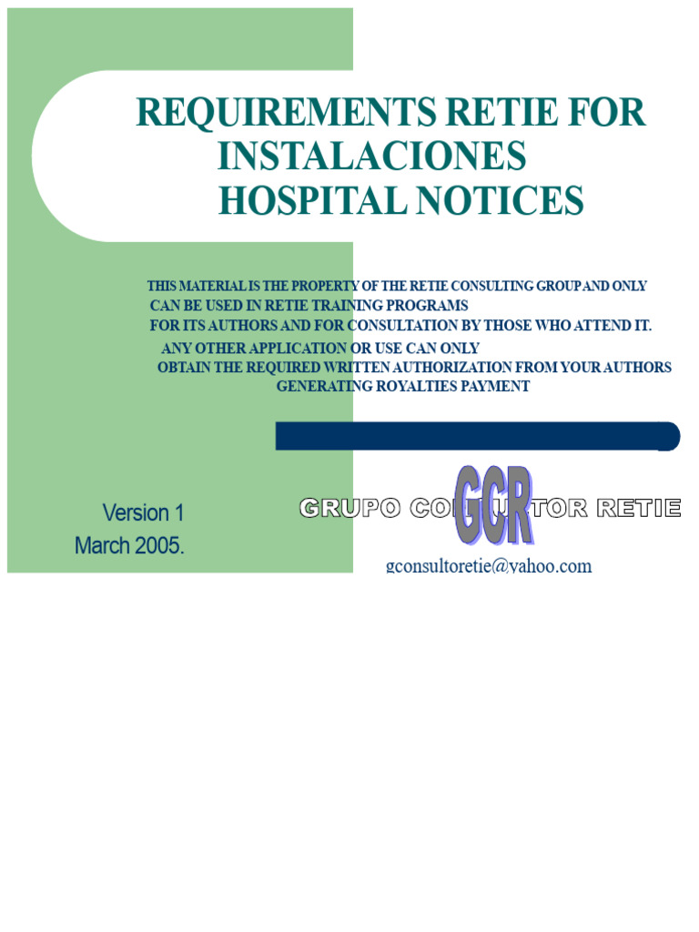 RETIE Requirements for Hospital Installations | PDF | Electricity ...