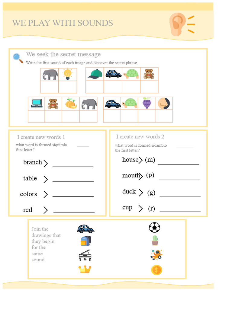 Sound-Based Word Creation Activity | PDF