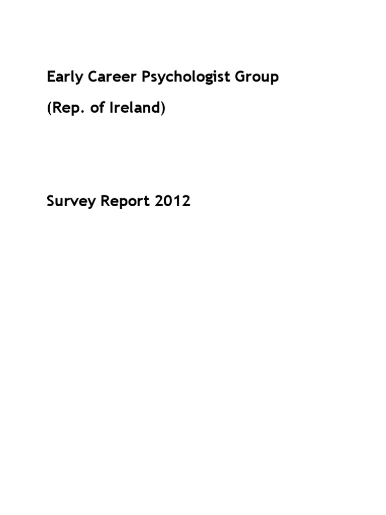 Ireland Psychology Career Survey 2012 | PDF | Career & Growth