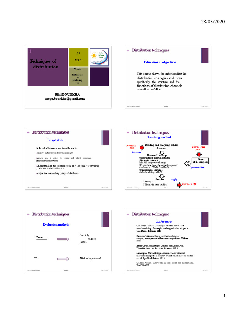 Distribution Techniques 2019-2020 PART 1 | PDF | Competitive Advantage ...