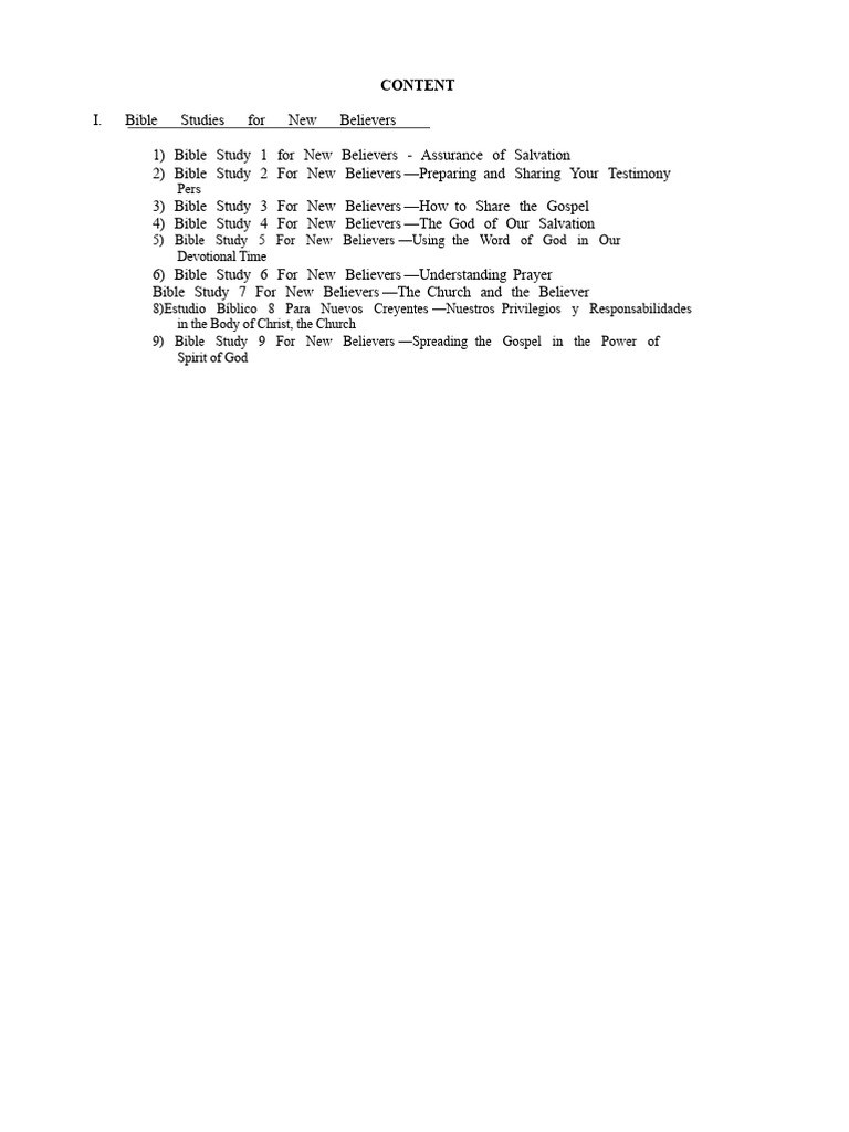 Bible Studies for New Believers Guide | PDF | Jesus | Eternal Life ...