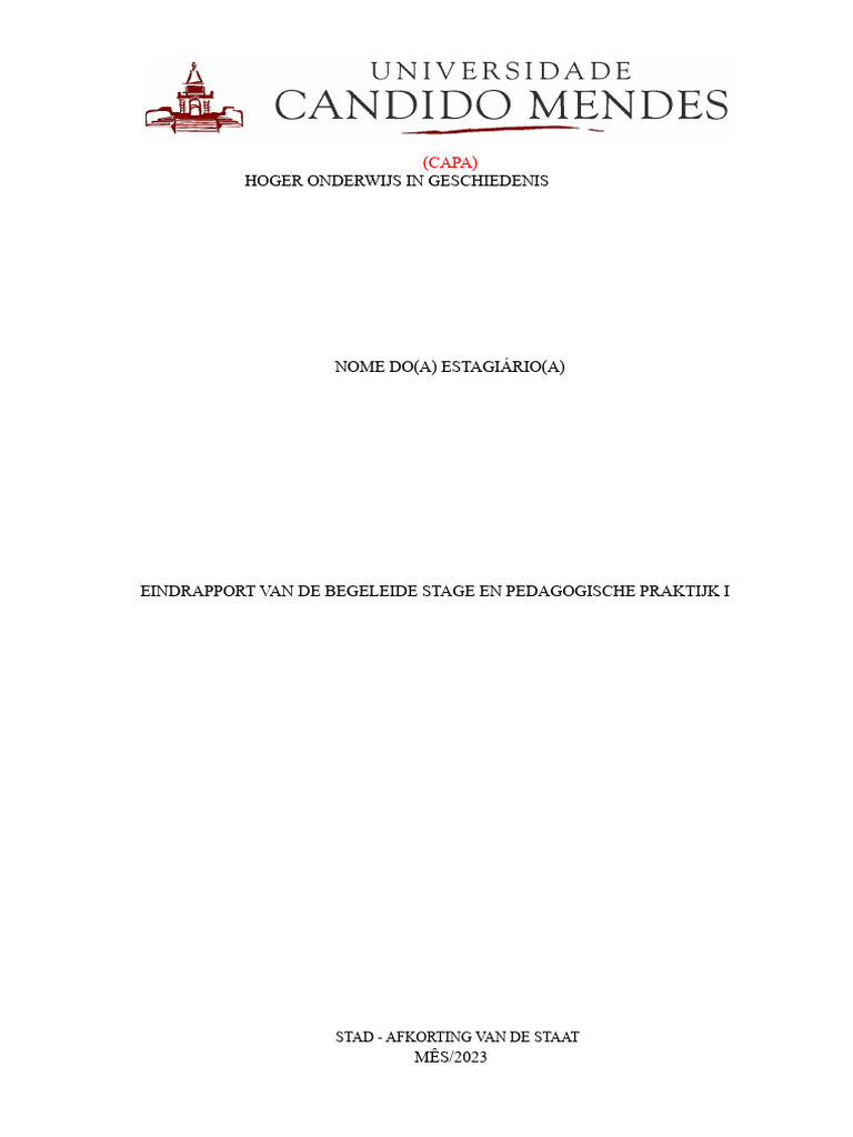 Model Van Rapport Geschiedenis UCAM | PDF