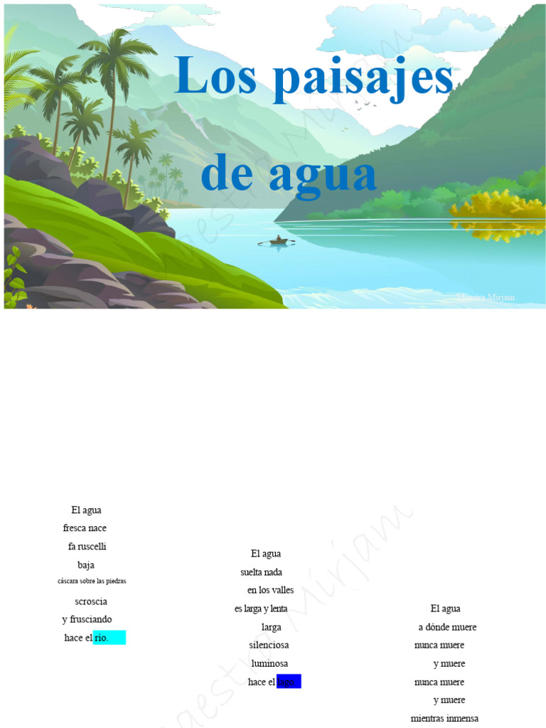 Paisajes de Agua: Ríos, Lagos y Mares | PDF | Río | lago