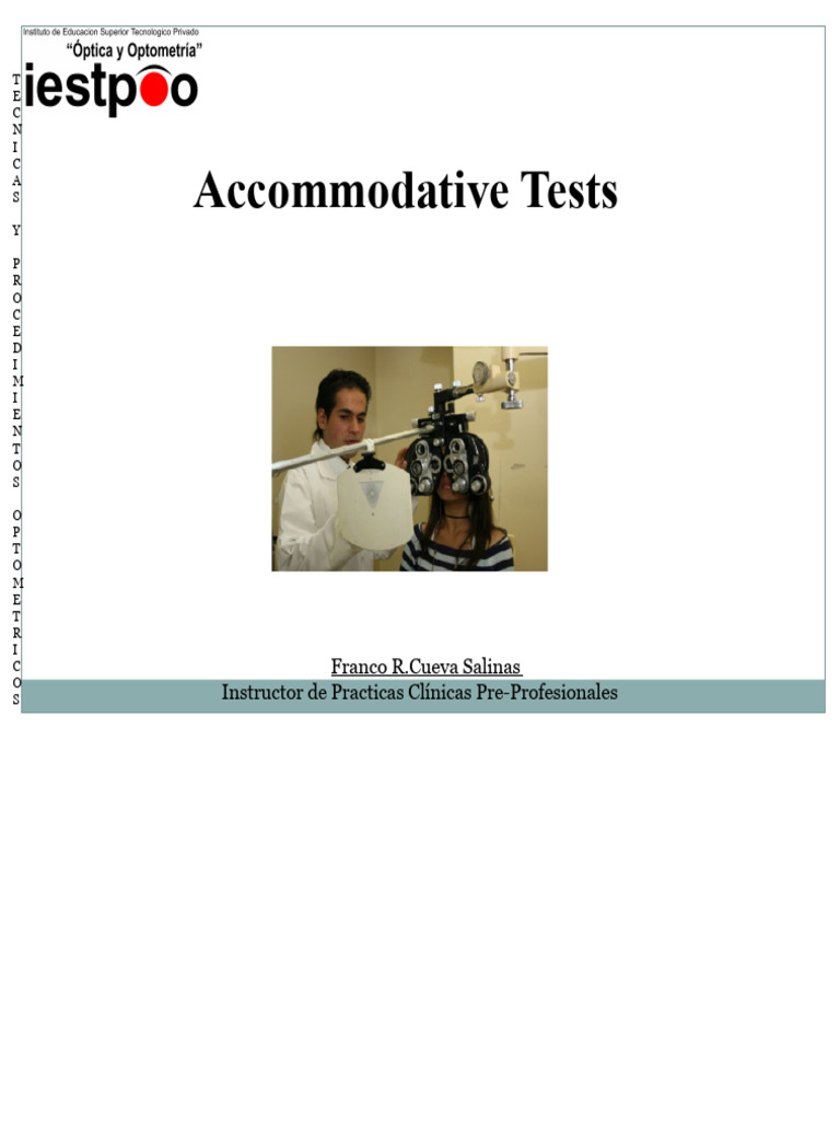Accommodative Tests in Optometry | PDF | Eye | Optics