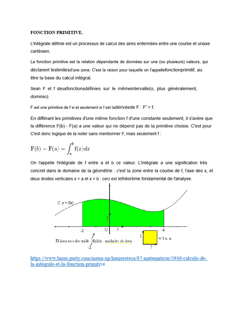 Comprendre la fonction primitive et l'intégrale | PDF | Intégral | Zone