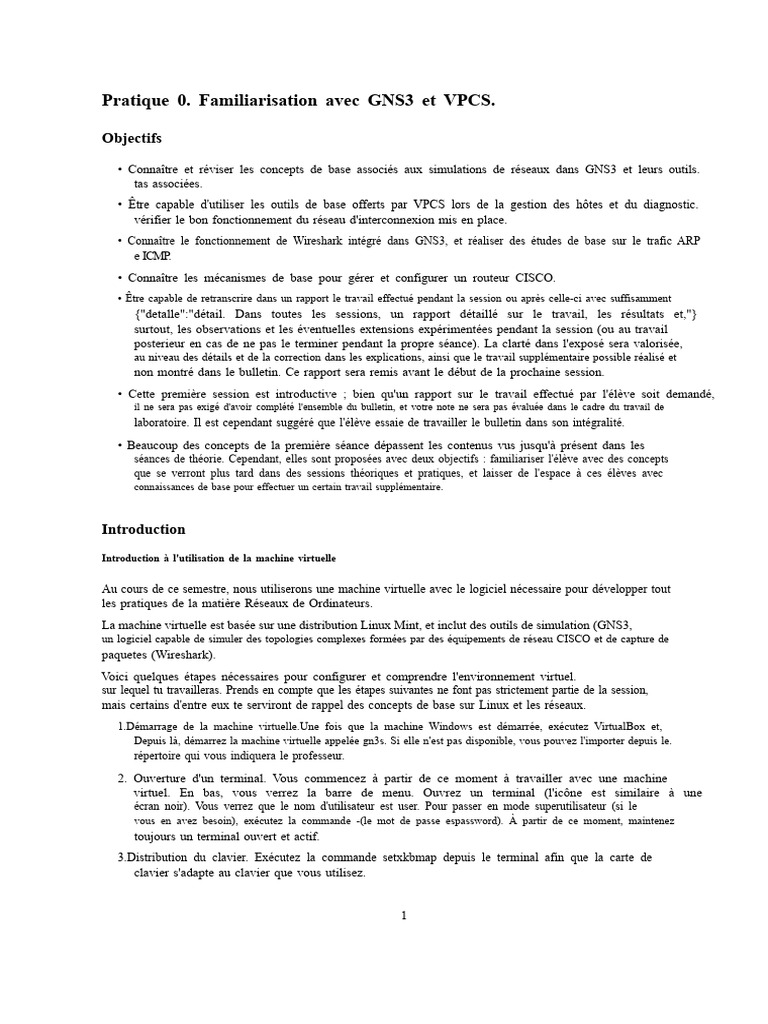 Introduction à GNS3 et VPCS pour réseaux | PDF | Adresse IP | I Pv6