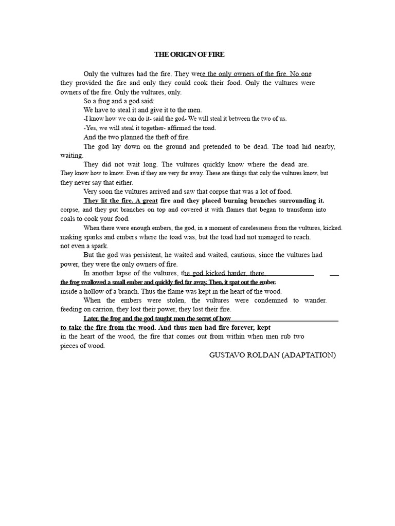 The Origin of Fire | PDF