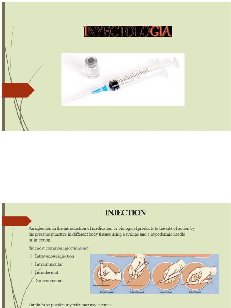 Types and Techniques of Injections | PDF | Injection (Medicine ...