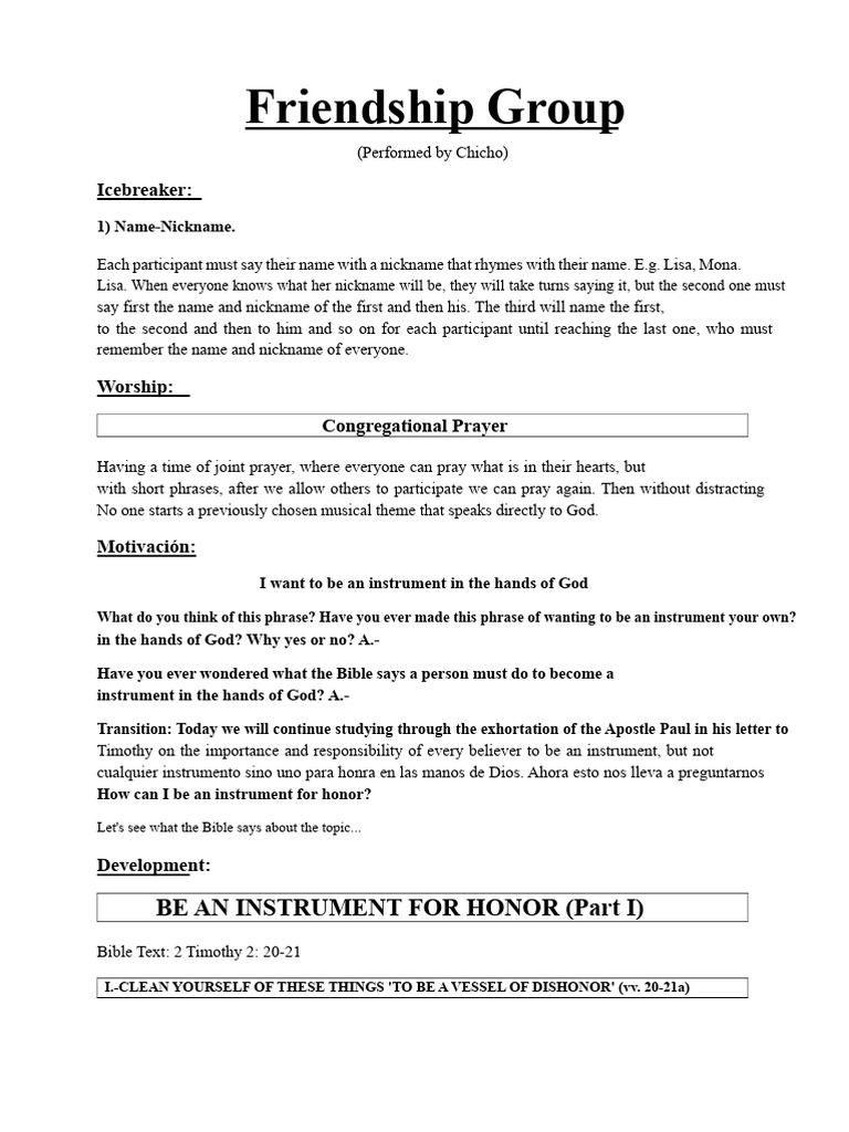 Be An Instrument For Honor Part i | PDF | God In Christianity | Glory ...
