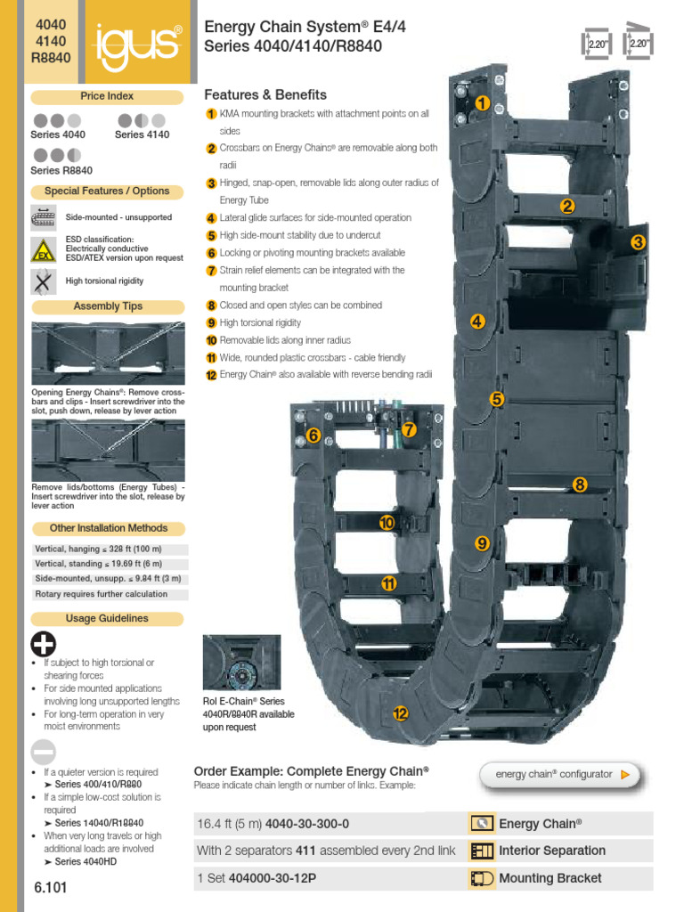 Energy Chain System E4/4 Overview | PDF