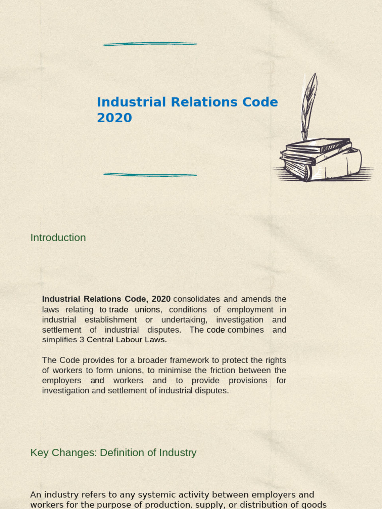 Industrial Relations Code 2020 Overview | PDF | Employment | Strike Action