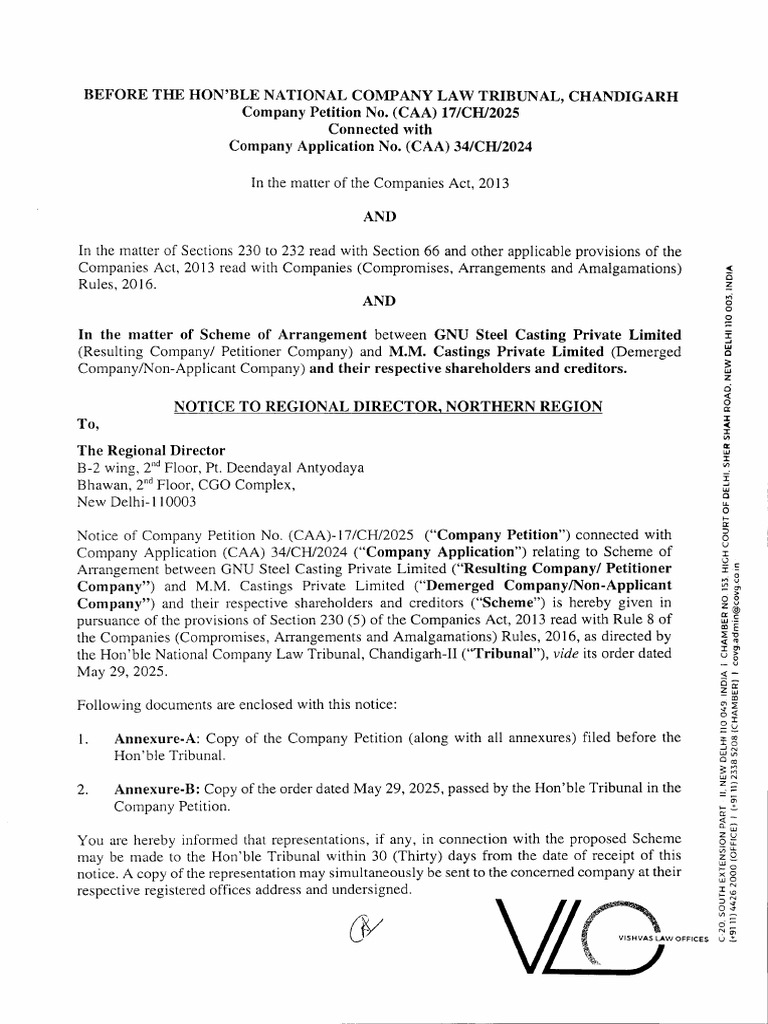 Notice To RD, RoC, IT | PDF | Corporations | Private Law