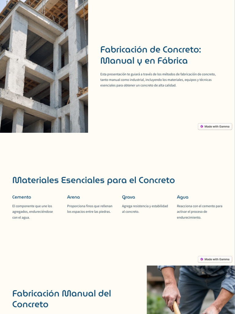 Fabricacion de Concreto Manual y en Fabrica JHONY ALAS | PDF | Hormigón ...