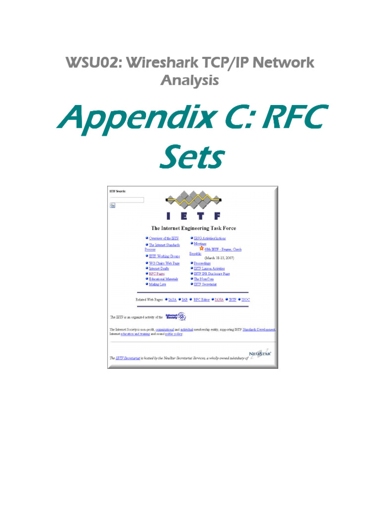 Wireshark TCP/IP Standards Appendix | PDF | Internet Protocols ...