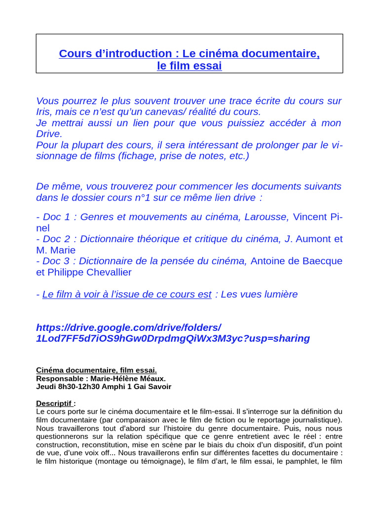 Introduction au cinéma documentaire | PDF | Cinématographie | Film ...