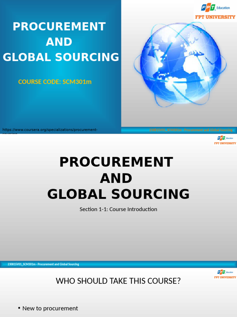 Procurement and Sourcing Course Overview | PDF | Procurement | Negotiation