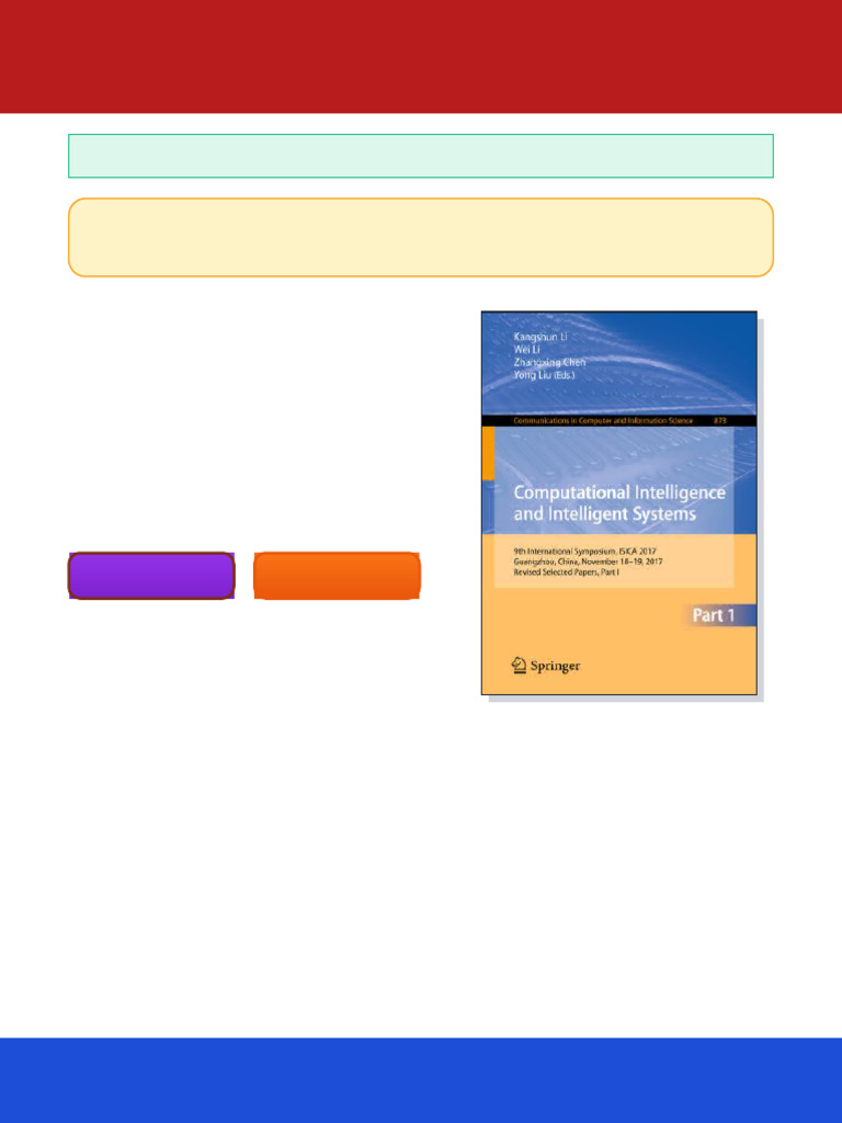 Computational Intelligence and Intelligent Systems Kangshun Li Ebook ...