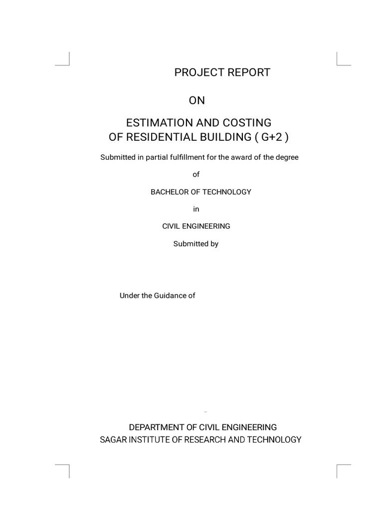 Estimation & Costing of G+2 Building | PDF | Technical Drawing | Auto Cad