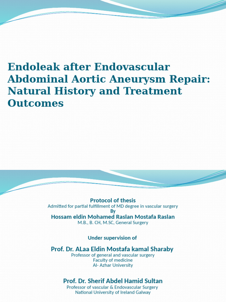 Endoleak After Endovascular Abdominal Aortic Aneurysm Repair | PDF ...