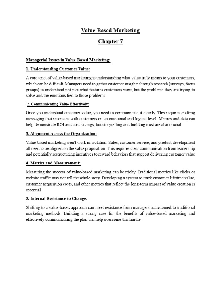 Chapter 7 - Managerial Issues in VBM | PDF