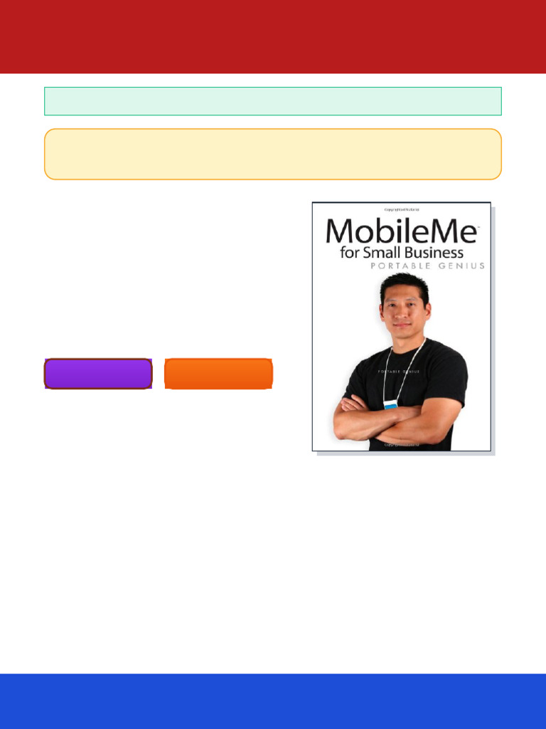 MobileMe for Small Business Portable Genius 1st Edition Brad Miser ebook  uncut digital version | PDF | Apple Inc., image size:768x1024