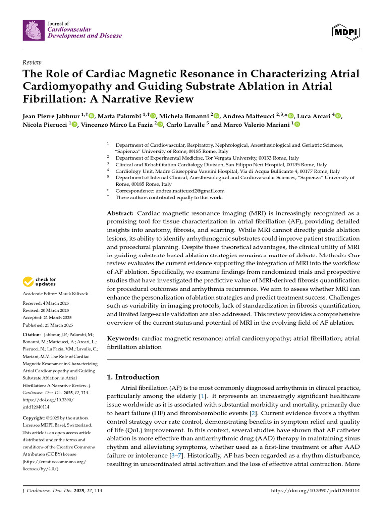 MRI in Atrial Cardiomyopathy and AF Ablation | PDF | Heart | Magnetic ...