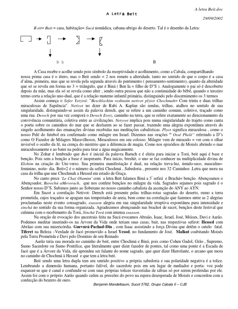 A Letra Beit | PDF | Cabala | Torá