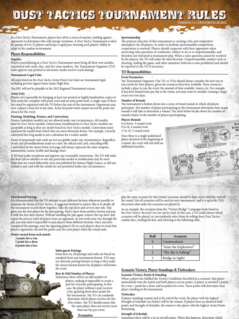 Dust Tactics Tournament Guidelines | PDF | Tournament | Leisure