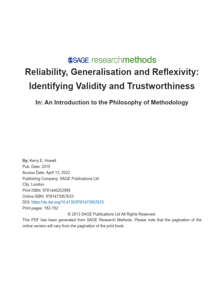 Validity and Trustworthiness in Research | PDF | Validity (Statistics ...