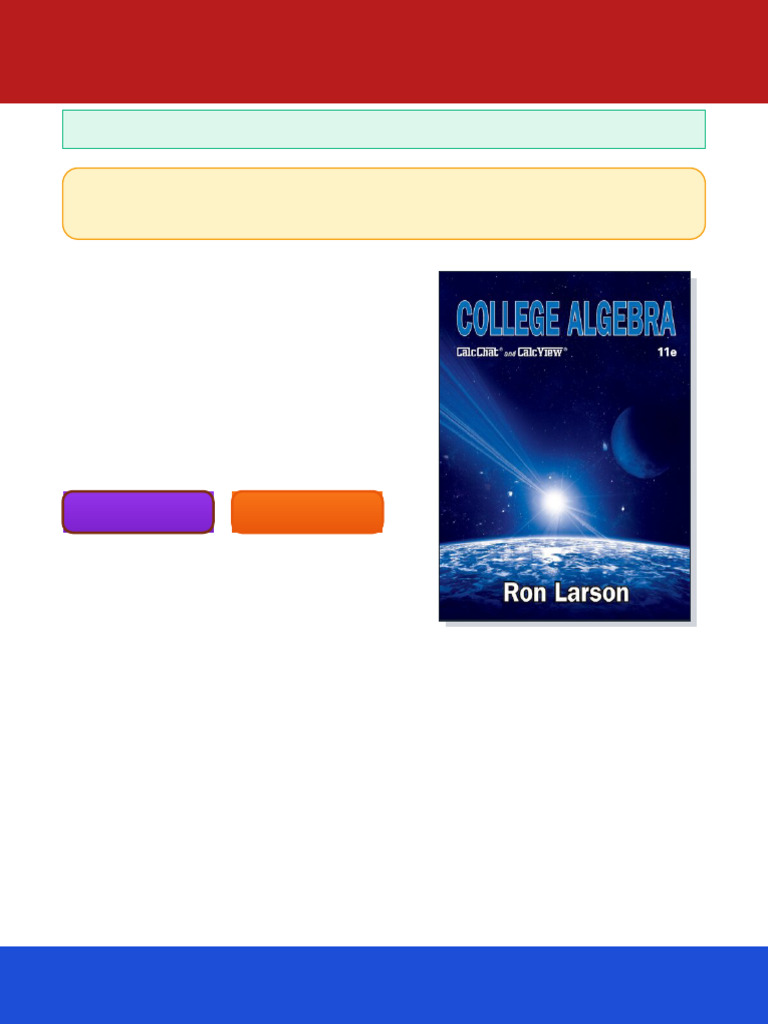 College Algebra, 11e 11th Edition Ron Larson ebook 2025 enhanced ...