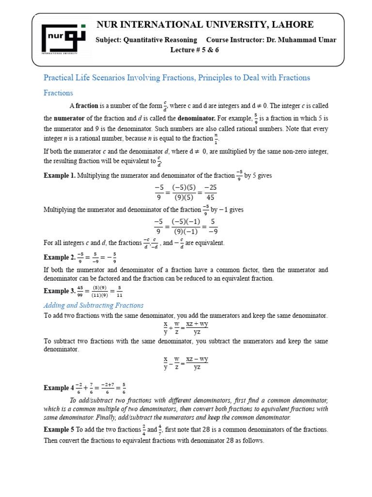 Practical Fraction Operations Guide | PDF | Decimal | Multiplication