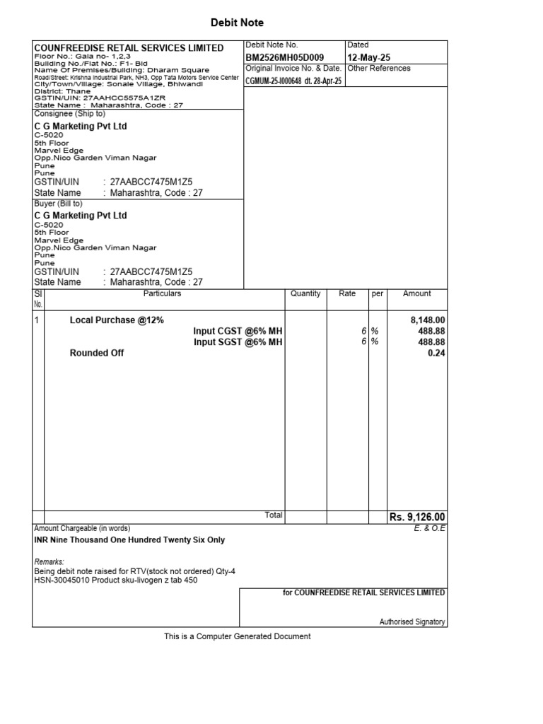 CG Marketing Private Limited 648 RTV | PDF | Business Documents ...