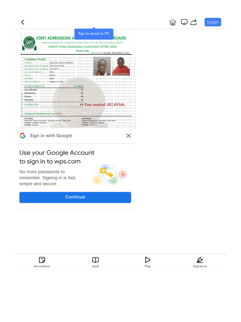 Fast and Secure WPS Sign-In Options | PDF