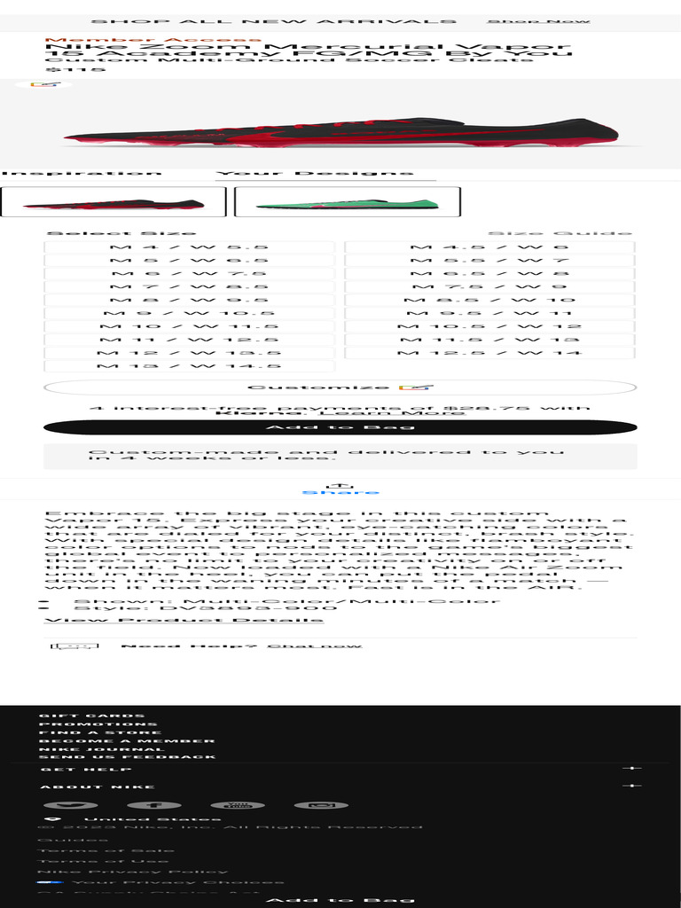 Nike Zoom Mercurial Vapor 15 Academy TF by You Custom Turf Soccer Shoes ...