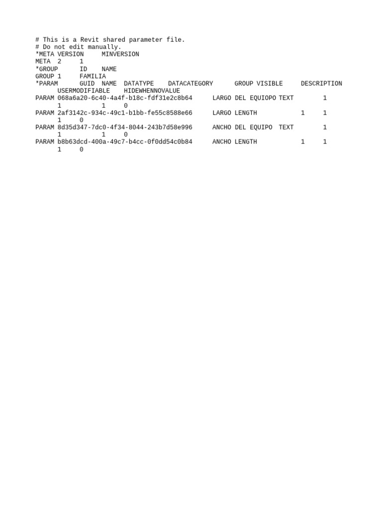 Revit Shared Parameter File Overview | PDF