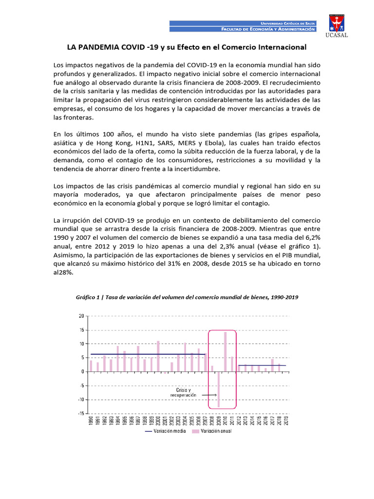 La Pandemia y Su Efecto en El Comercio Internacional | PDF | Logística ...