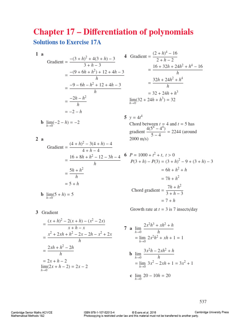 Chapter - 17 Worked Solutions | PDF | Mathematical Relations ...