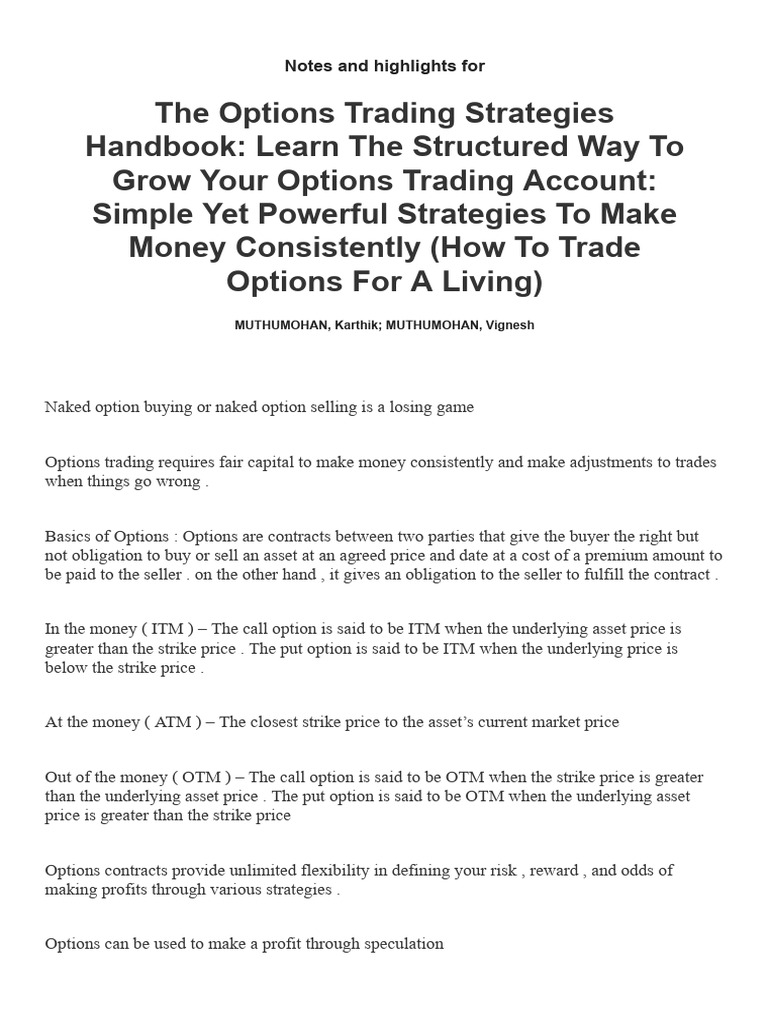 Options Trading Strategies Explained | PDF | Greeks (Finance) | Option ...