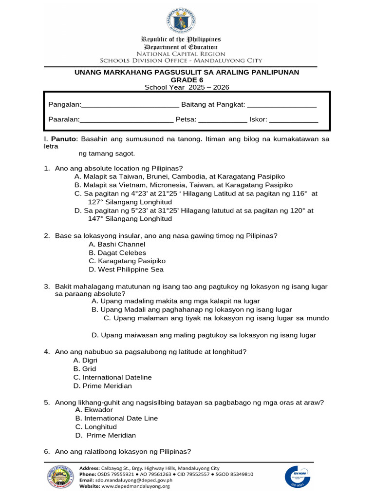 AP 6 1STQ Test Questions 2024 2025 Final | PDF