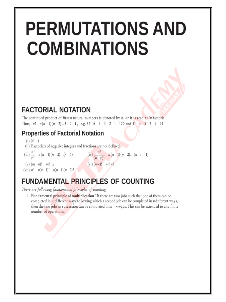Understanding Factorials, Permutations, and Combinations | PDF | Line ...