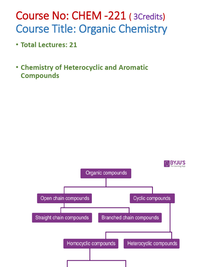 Heterocyclic Compds PPT Lec 1 SR | PDF