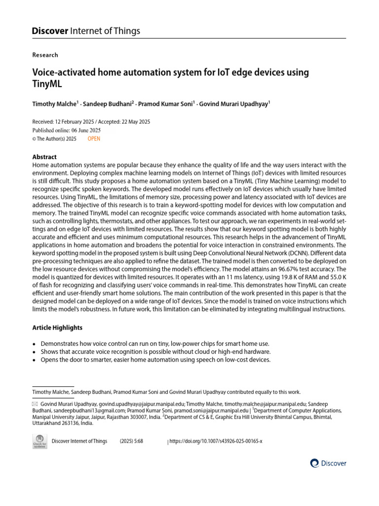 Voice-Controlled IoT Home Automation | PDF | Speech Recognition ...