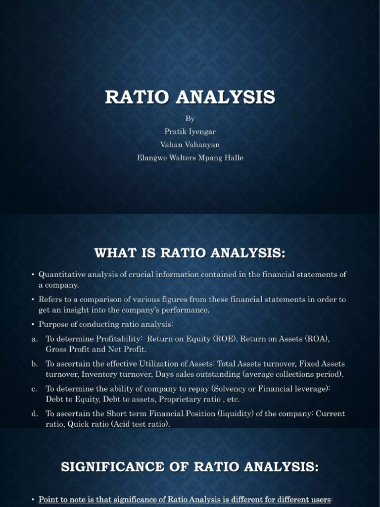 Ratio Analysis PPTX | PDF